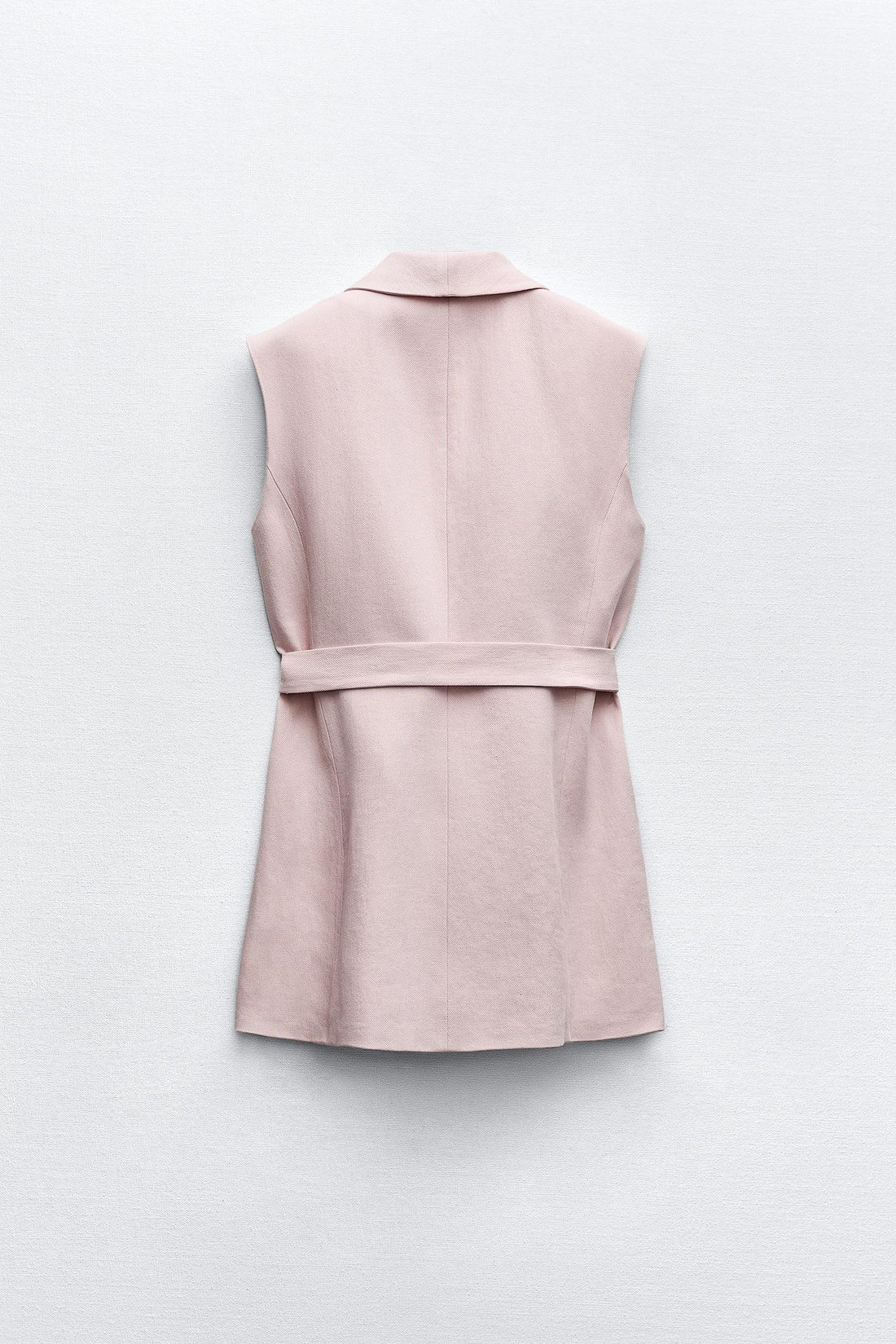 Zw Collection Linen Blend Waistcoat With Belt