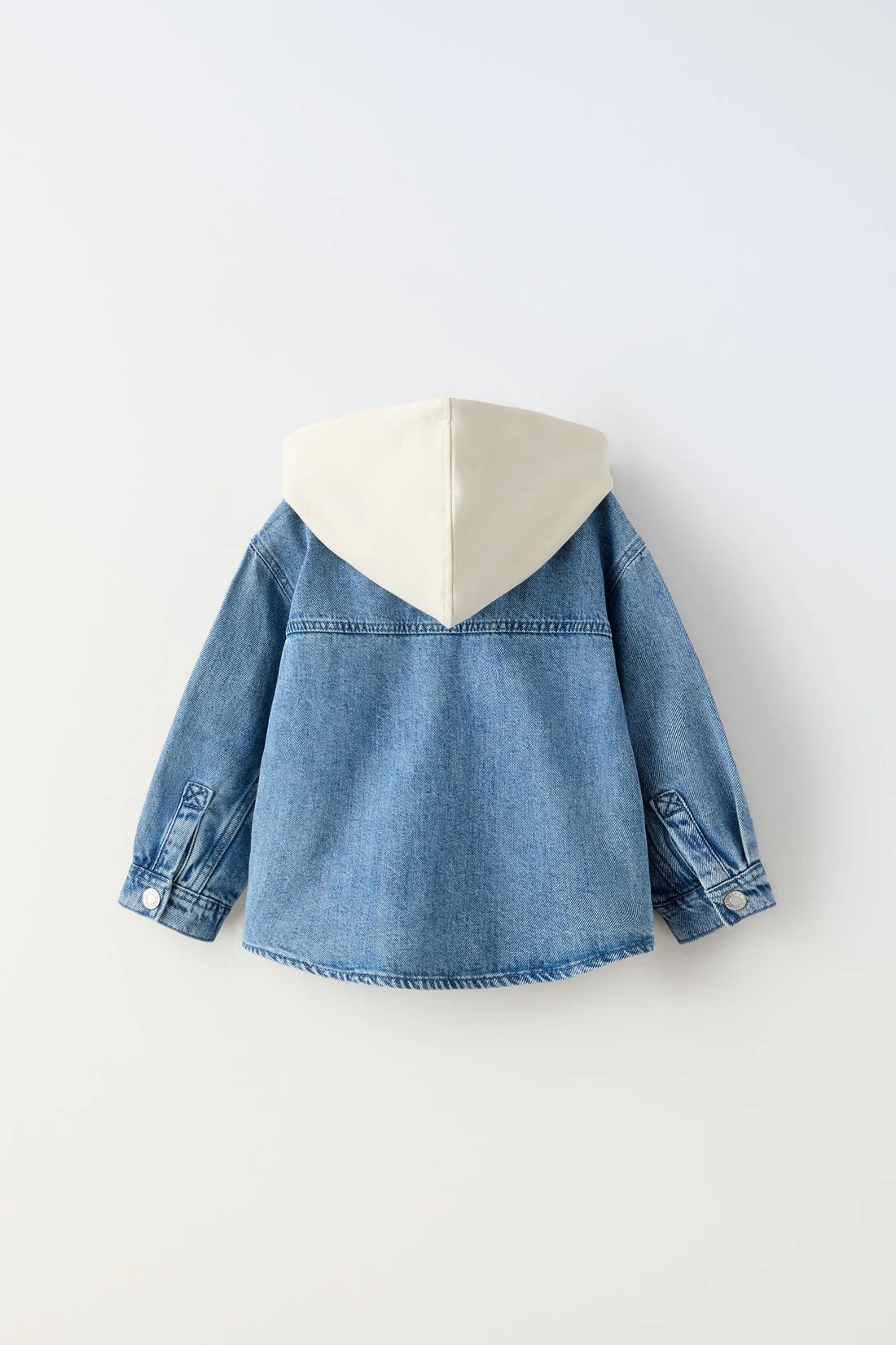Contrast Denim Hooded Overshirt