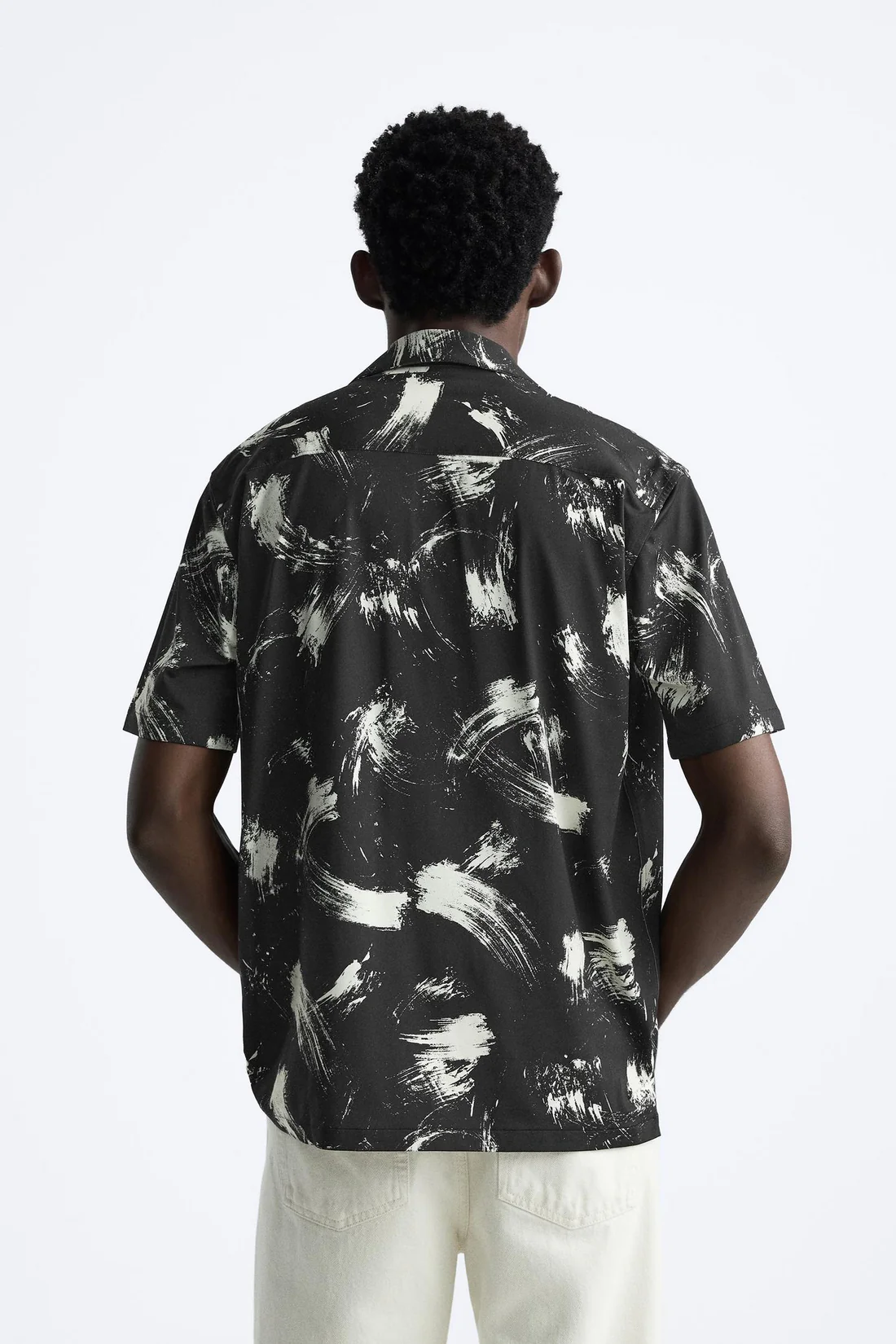 Abstract Print Stretch Shirt