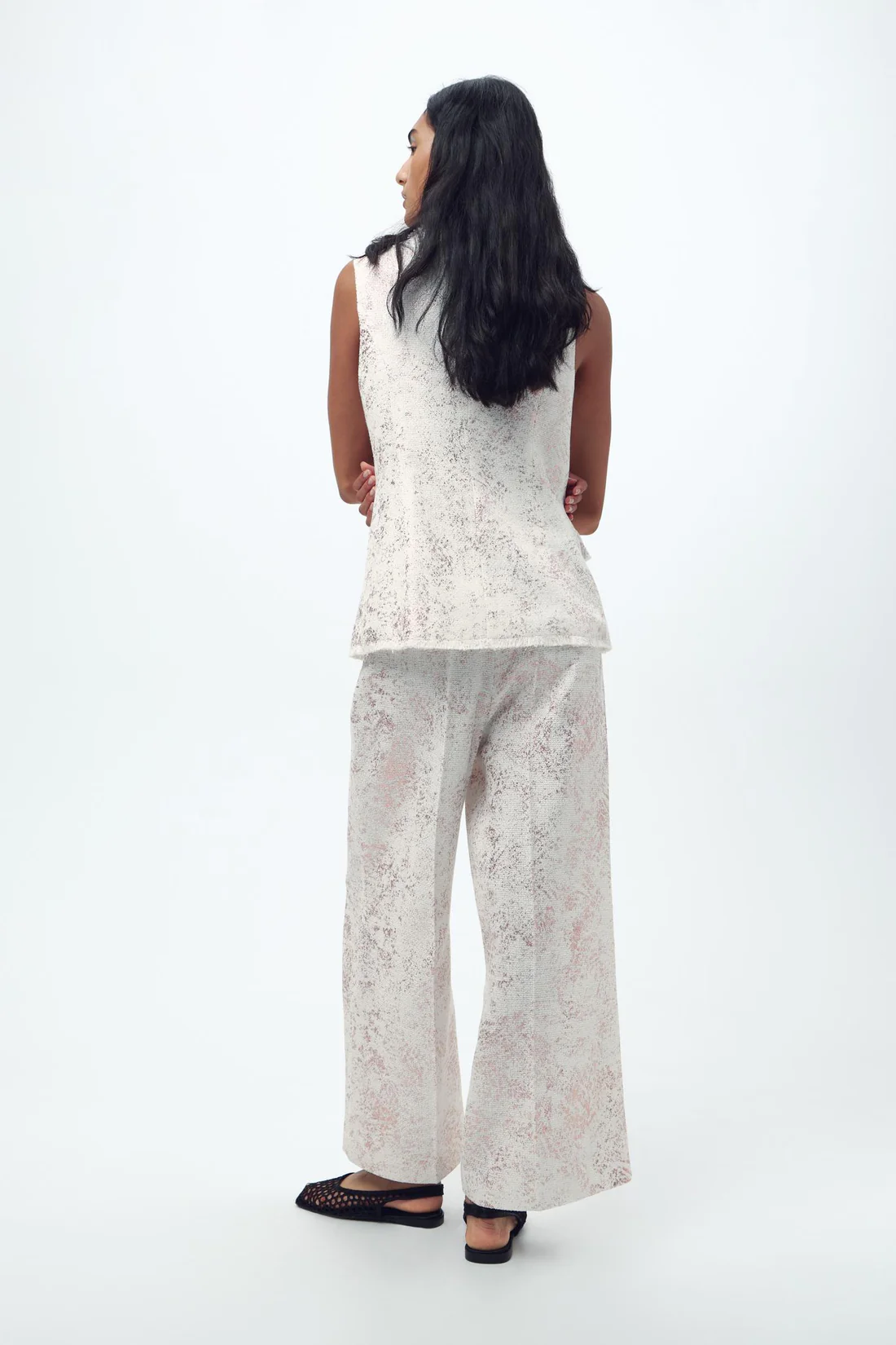 Metallic-effect Culotte Trousers
